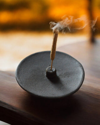 Raw Black Clay Incense Holder - ATIVE