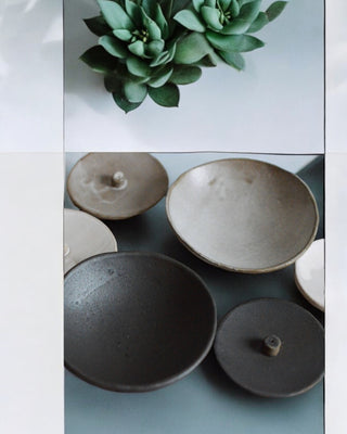 Raw Black Clay Incense Holder - ATIVE