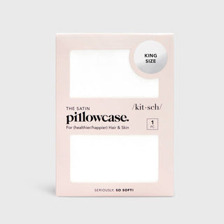 Kitsch Satin Pillowcase – King Size in Ivory - ATIVE