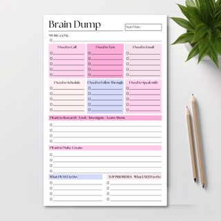 Eleventh and Taylor - Brain Dump Notepad: Pink 50-Page Daily ADHD Planner