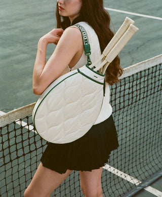 Tennis Quilted Racquet Sling in Ivory by Caraa - ATIVE