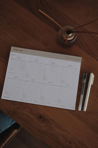 Work-Life Balance Planning Pad - Sand Gray