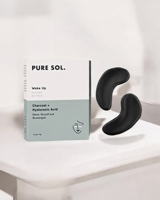 Wake Up Hydrogel Eye Patch Charcoal + Hyaluronic Acid - ATIVE