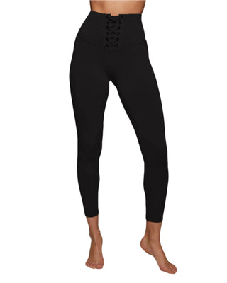 Rebel Lace-up Black Leggings by alala