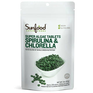 Sunfood Spirulina and Chlorella Tablets (2oz)