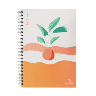 Notebook with a plant design and 'switch' branding on a white background