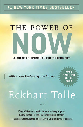 Book cover of 'The Power of Now' by Eckhart Tolle with a gradient background.
