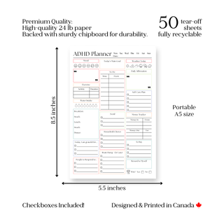 Eleventh and Taylor - ADHD Daily Productivity Planner: 50 Page Tear-Off Notepad