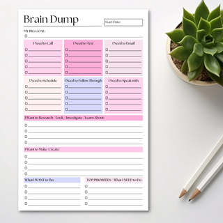 Eleventh and Taylor - Brain Dump Notepad: Pink 50-Page Daily ADHD Planner