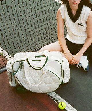 Caraa Tennis Quilted Duffel in Ivory - ATIVE